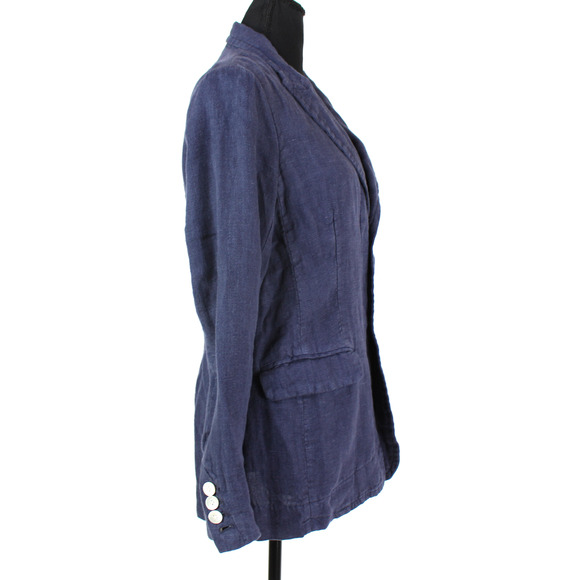 Alex Mill Linen Boy Blazer NEW Navy Blue Relaxed Single Breasted Jacket XS - Picture 3 of 9